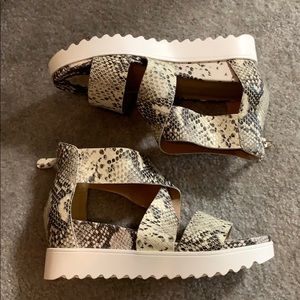 Snake print sandals